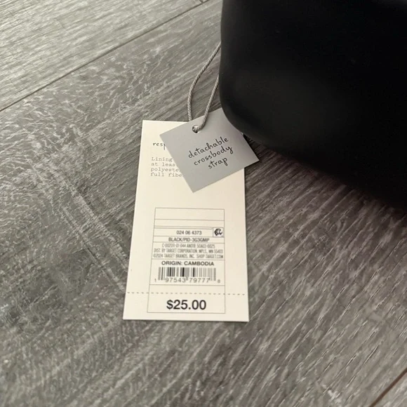 NWT A New Day Basket Weave Crossbody Black Bag Purse Detachable Strap - Picture 2 of 4